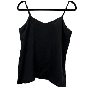 Black V Neck Tank with adjustable strapes‎
